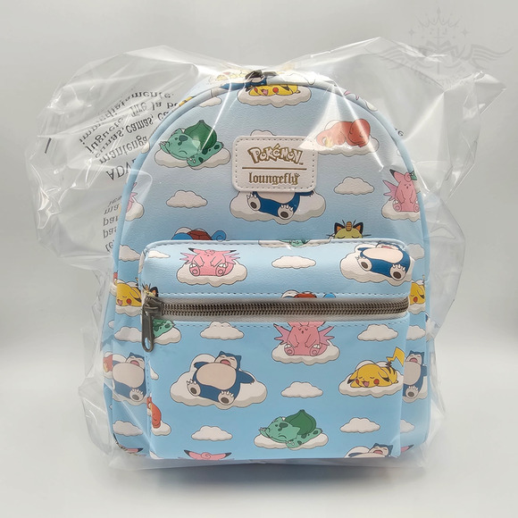 Loungefly Pokemon Snorlax Pikachu Squirtle Sleeping Characters Mini Backpack Bag - Picture 12 of 12